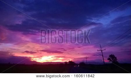 The Sky And Cloudy On Twilight