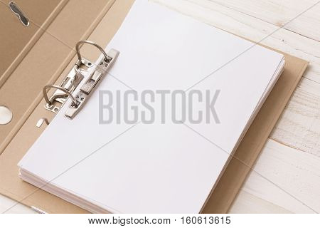 blank paper in recycle paper document folder