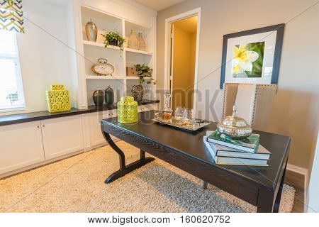Interior Office Room of Well Appointed New Home.