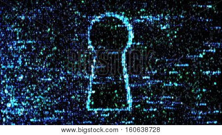 Protect code. Computer green code. Computer hacking