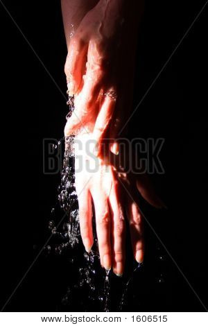 Hand And Water Drop