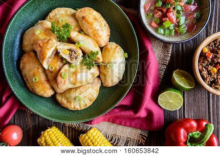 Traditional Beef Empanadas With Aji Picante Sauce
