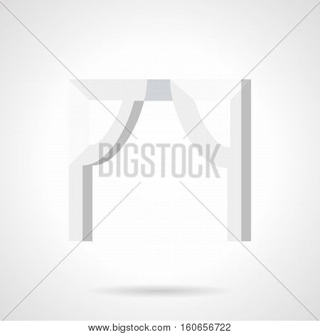 Abstract lancet arch with rectangular frame. Asian style architecture. Decor of windows, balconies and doorways, exterior and interior of buildings. Flat color vector icon.