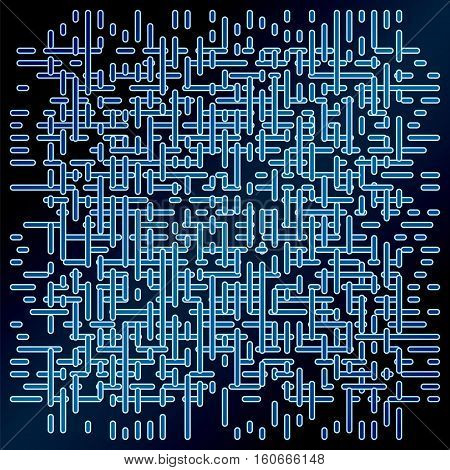 Dark blue background with motion dotted lines. Dot abstract vector design illustration. Decorative dynamic line backgdrop composition.