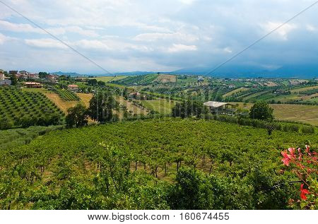beautiful hills in the province of Teramo in Italy