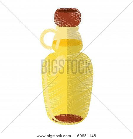 colored maple syrup bottle traditional vector illustration eps 10