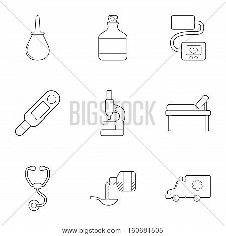 VIP treatment icons set. Outline illustration of 9 VIP treatment vector icons for web