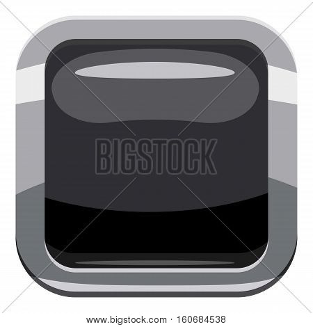 Black square button icon. Cartoon illustration of square button vector icon for web design