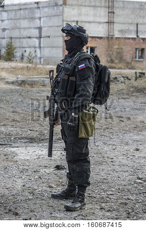 Russian Special Forces Training At A Military Training Ground.
