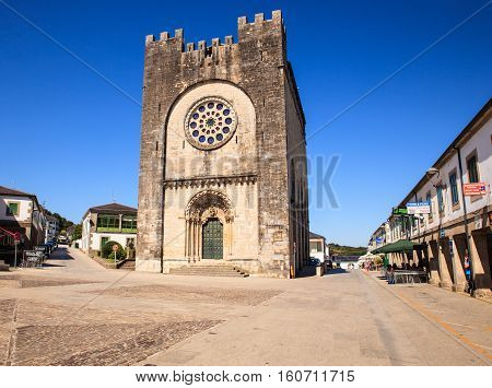 PORTOMARIN SPAIN - AUGUST 12: View of the Church San Nicolas de Portomarin on August 12 2016