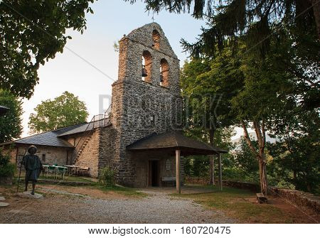 View of the San Andres church in La Faba Spain