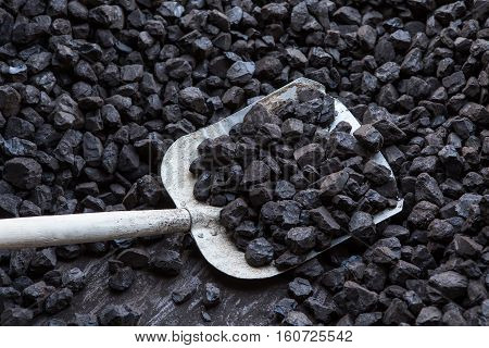 Shovel and coal lignite storage - heating for winter