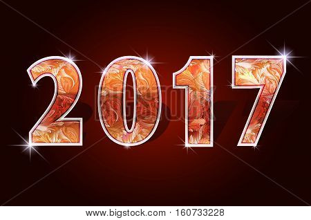 2017 year red rubi shine design 2017 creative design for greetings card, flyers, invitation, posters, brochure, banners, calendar Vector illustration stock vector.