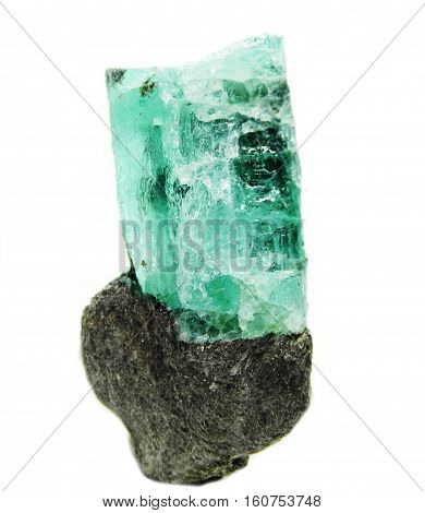 aquamarine gem semigem geode crystals geological mineral isolated
