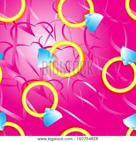 seamless pattern with a ring and hearts vector engagement ring for gift paper paper for scrapbooking