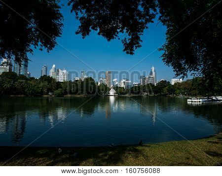 View of Bankgkok city and from Lumphini park