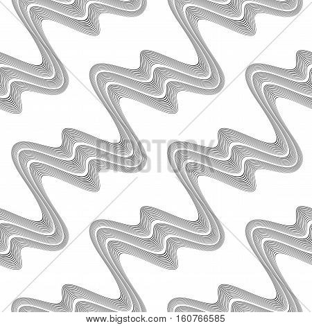 Design Seamless Monochrome Waving Pattern