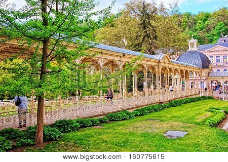 Park Colonnade With Wooden Alcove In Karlovy Vary