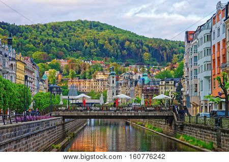Tepla River And Saint Mary Magdalene Church Karlovy Vary