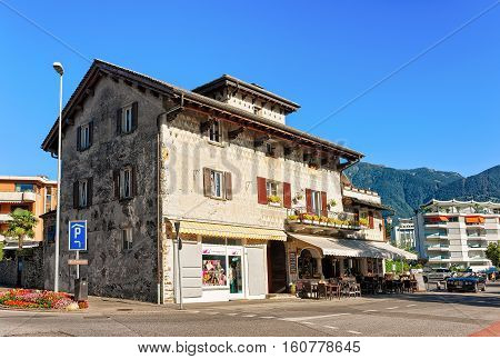 Cafes And Restaurants In Ascona Expensive Resort Of Switzerland