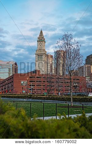 Financial District And Custom House Tower At North End Park