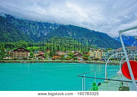 Lake Brienz And Brienzer Rothorn Mountain In Bern In Swiss