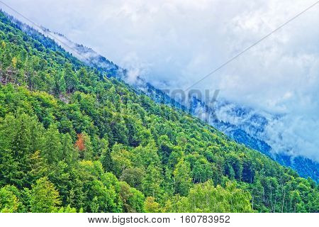Panorama With Brienzer Rothorn Mountain Brienz In Bern In Switzerland