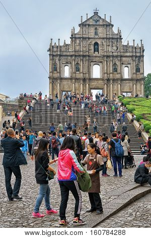 Ruins Of Saint Paul In Historical Old City Center Macao