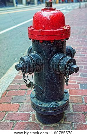 Fire plug on the street in Boston, MA, USA