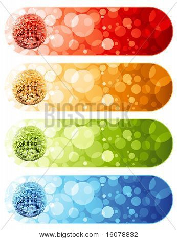 ลูกบอลดิสโก้เงา ป้ายมีสีสัน