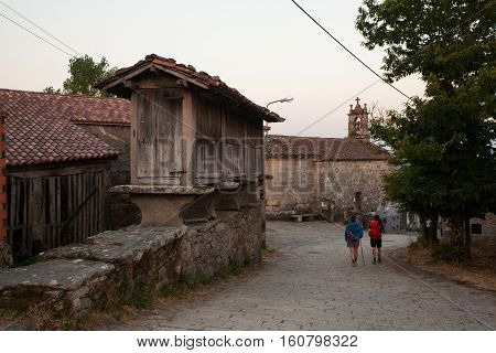 O CARBALLAL SPAIN - AUGUST 14: View of the Horreo typical spanish granary along the way of St. James on August 14 2016