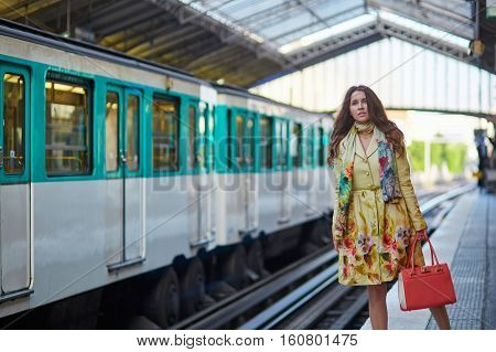 Woman Waiting For A Train