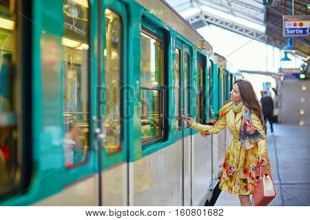 Woman Waiting For A Train