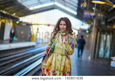 Woman Waiting For A Train