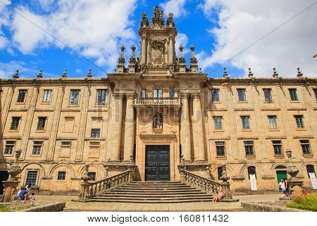 SANTIAGO SPAIN - AUGUST 17: Monastery of San Martin Pinario on August 17 2016