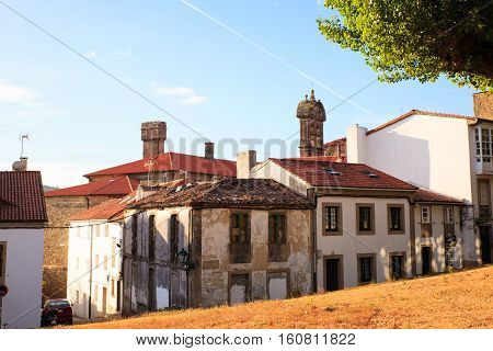 View of old houses of Santiago de Compostela