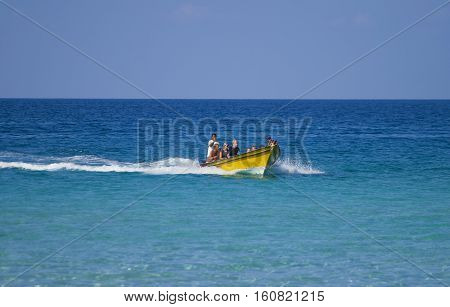 TERENGGANU MALAYSIA - JUNE 17 2008 : Tourist using boat at Perhentian Kecil Island Terengganu Malaysia.