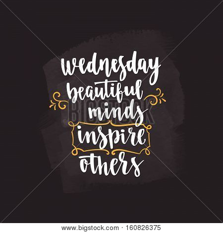 Vector handwritten brush lettering for your design on chalkboard dark background.