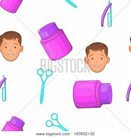 Man hairstyle pattern. Cartoon illustration of man hairstyle vector pattern for web