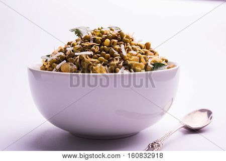 dry and simple moong dal usal or healthy sprouted Green gram spicy usal, fried in oil