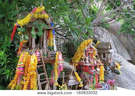 small shrine on Koh Samui island, Thailand
