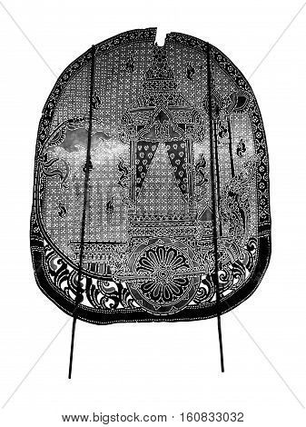 Closed up Thai ancient shadow play - Shadow puppet
