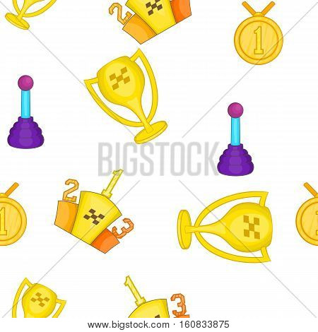 Racing awards pattern. Cartoon illustration of racing awards vector pattern for web