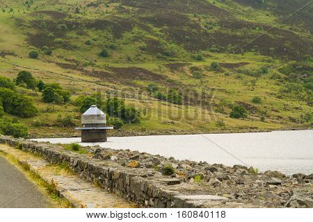 Llyn Celyn Reservoir And Intake Tower