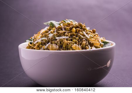dry and simple moong dal usal or healthy sprouted Green gram spicy usal, fried in oil