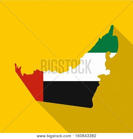 Dubai map icon. Flat illustration of dubai map vector icon for web