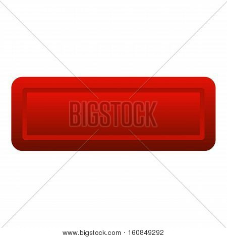 Red rectangle button icon. Flat illustration of red rectangle button vector icon for web