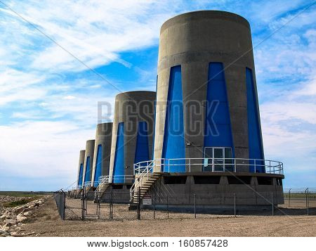 hydroelectric dam power turbine at Gardiner dam on Lake Diefenbaker