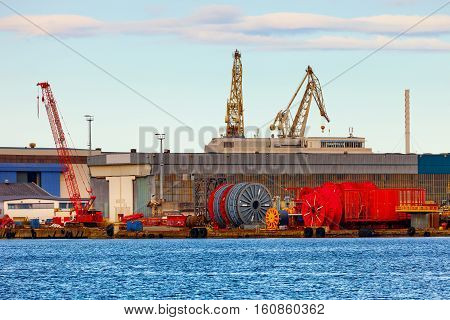 Cable storage in port of Stavanger Norway.
