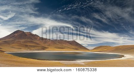 Panorama of Laguna Miniques Atacama desert Chile